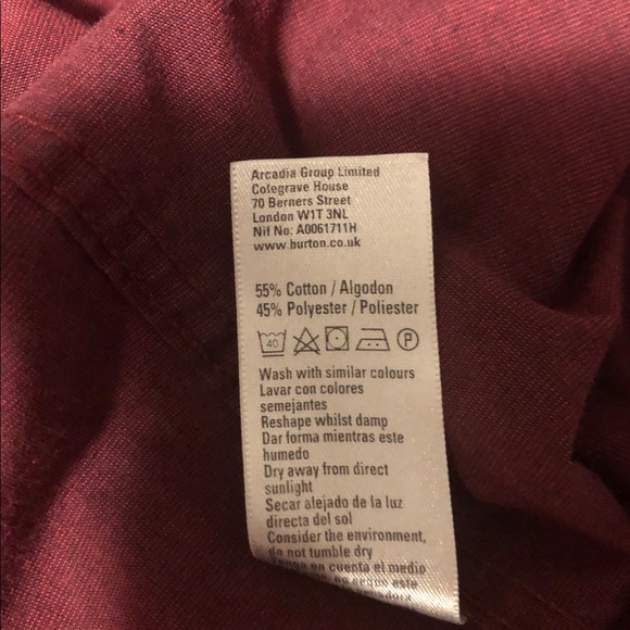 Burton London burgundy button up shirt - Picture 9 of 9